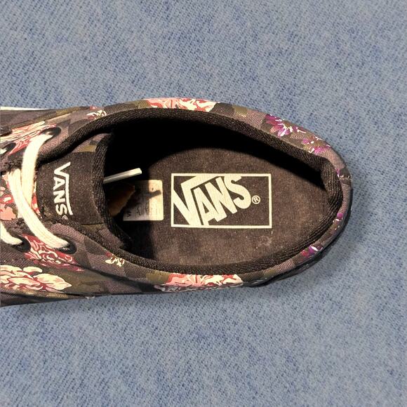 Vans Authentic Women’s Pink & Grey Floral Checkered Sneakers - Size 10.5 - Picture 6 of 7